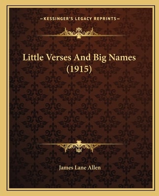 Little Verses And Big Names (1915)