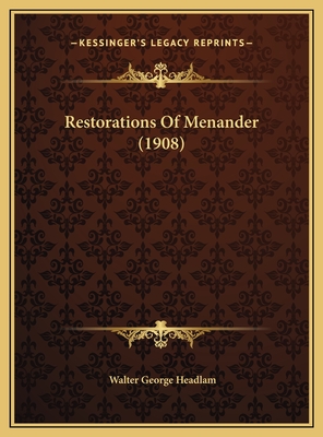 Restorations Of Menander (1908)