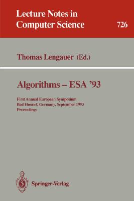 Algorithms - ESA '93: First Annual European Symposium, Bad Honnef, Germany, September 30 - October 2, 1993. Proceedings