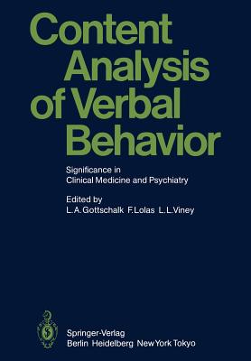 Content Analysis of Verbal Behavior: Significance in Clinical Medicine and Psychiatry