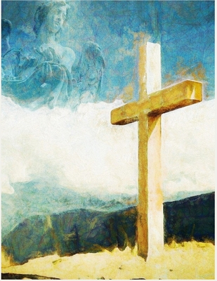 The Cross Christian Inspirational Notebook: 100 Pages 8.5" X 11" Wide Ruled Line Paper