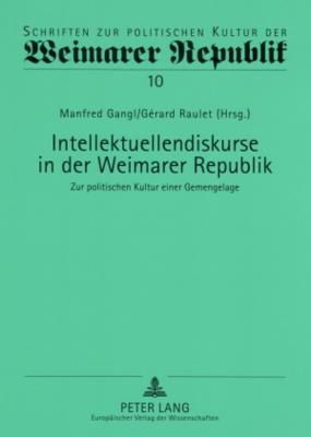 Intellektuellendiskurse in der Weimarer Republik: Zur politischen Kultur einer Gemengelage