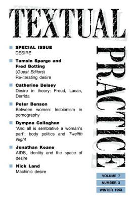 Textual Practice: Volume 7, Issue 3: Special Issue: Desire