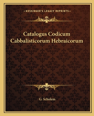 Catalogus Codicum Cabbalisticorum Hebraicorum