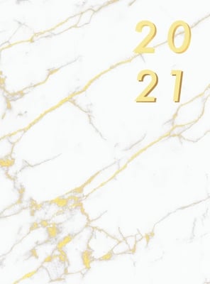 Agenda 2021 italiano: Copertina rigida, Agenda settimanale 2021, Agenda annuale, mensile e settimanale, marmo