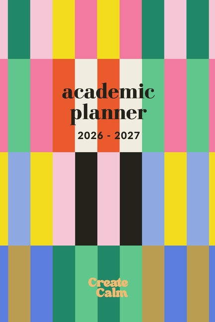 Colorful Stripes Weekly & Monthly Academic Planner 26-27: Small Paperback Modern Design Semester Timetable, To-Dos & Priorities