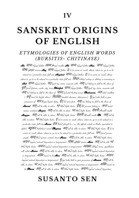 Sanskrit Origins of English: Etymologies of English Words (bursitis- chitinase)