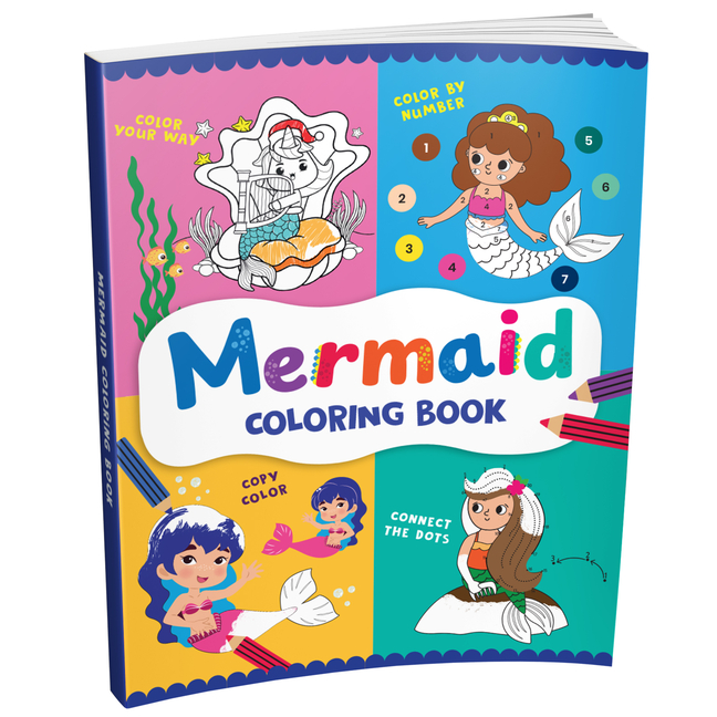 Mermaid Coloring Book: Fun Underwater Coloring Activity Book for Kids I Includes Dot-To-Dot, Number Coloring, and Copy-Color Activities Perfect for Pr