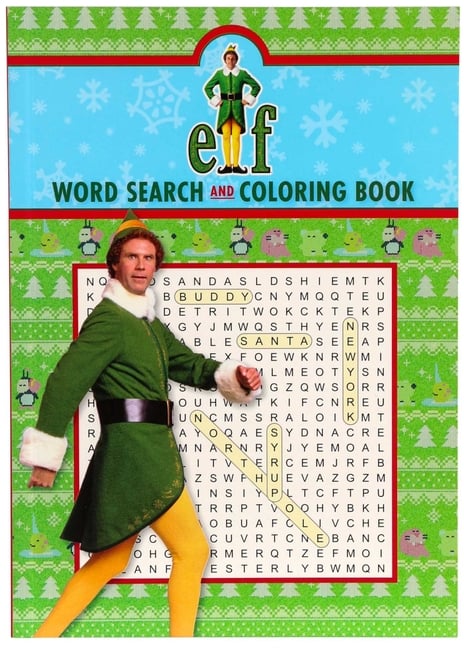 Elf Word Search and Coloring Book - Coloring Book for Teens and Adults, Word Search Book - Officially Licensed