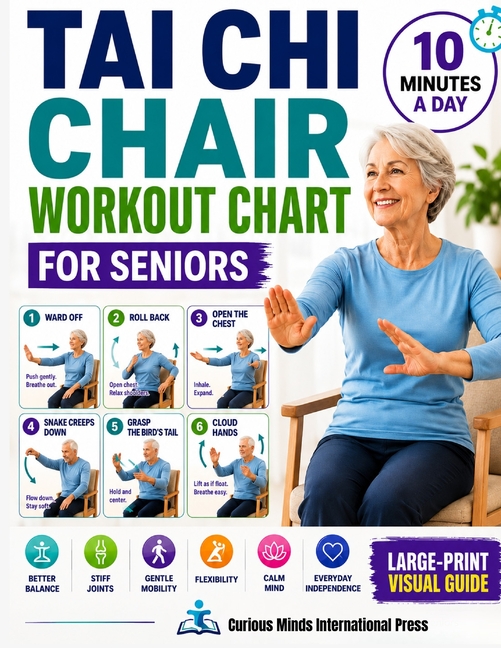 Tai Chi Chair Workout Chart for Seniors: 28 Days of Easy Seated Exercises for Stiff Joints, Gentle Mobility, Better Balance, Flexibility, Calm, and Ev