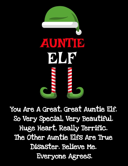 Auntie Elf: Funny Sayings Auntie Elf Gifts from Niece Nephew for Worlds Best and Awesome Aunt Ever- Donald Trump Terrific Fun Gag Gift Idea For Siblin