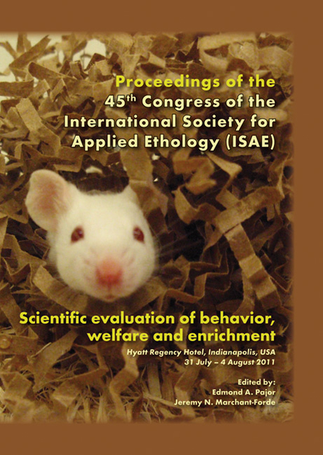 Scientific Evaluation of Behavior, Welfare and Enrichment: Proceedings of the 45th Congress of the Isae