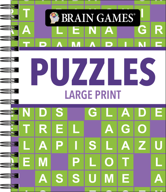 Brain Games - Puzzles - Large Print (Classic) - Fun & Relaxing Variety: Word Search, Crossword & More Spiral Bound Gift for Adults & Seniors