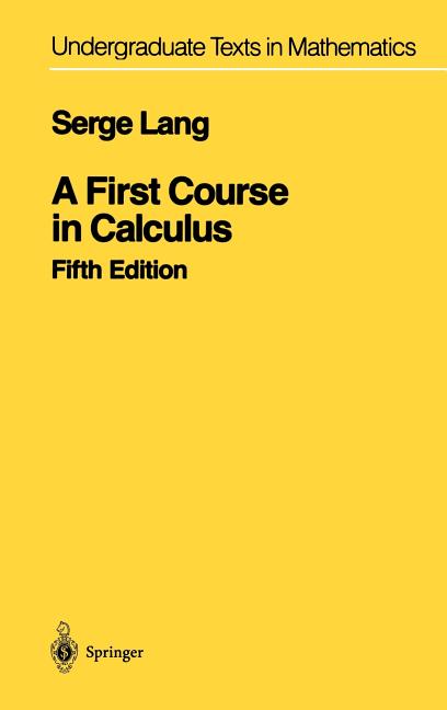 A First Course in Calculus