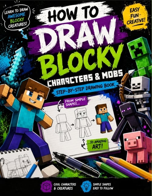 how to draw Blocky: Easy Step-by-Step Drawing Guide for Kids