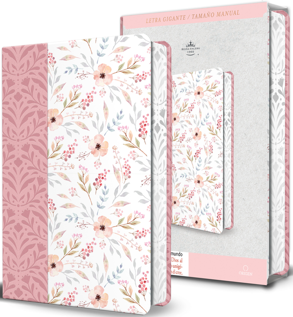 Biblia Rvr 1960 Letra Gigante, Símil Piel Rosada Con Flores (Edición Cantos Pintados / Spanish Bible Rvr 1960 Giant Print Handy Size Leathersoft Pink