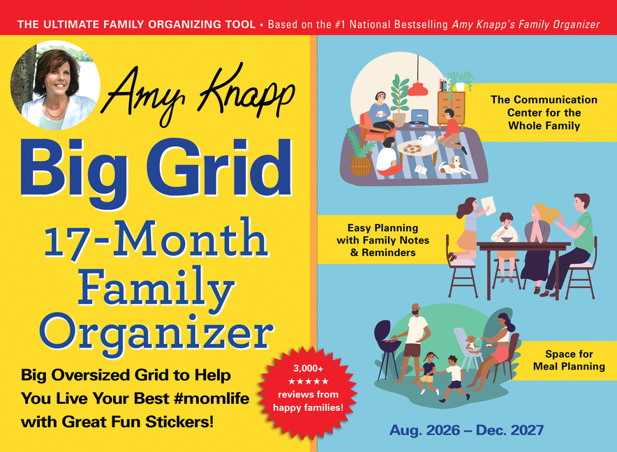 2027 Amy Knapp's Big Grid Family Organizer Wall Calendar: August 2026 - December 2027