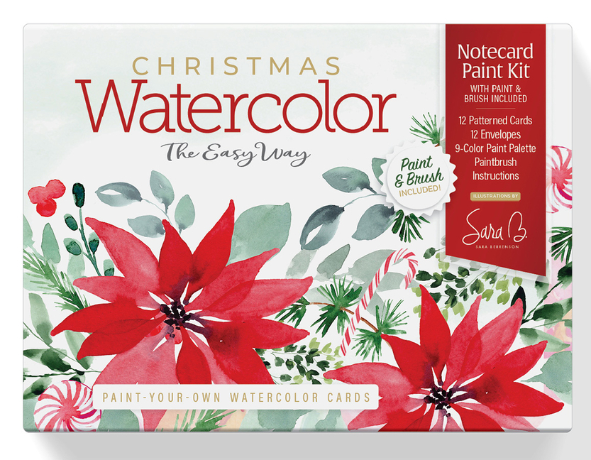 Watercolor the Easy Way Paint-Your-Own Watercolor Cards Christmas: Notecard Paint Kit with Paint and Brush Included