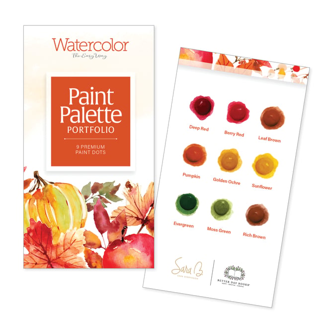 Watercolor the Easy Way Paint Palette Portfolio Autumn: 9 Premium Paint Dots