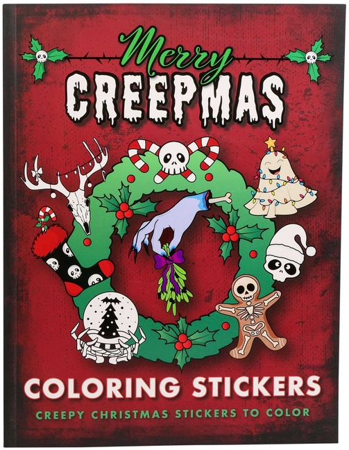 Merry Creepmas Coloring Stickers: Creepy Christmas Stickers to Color