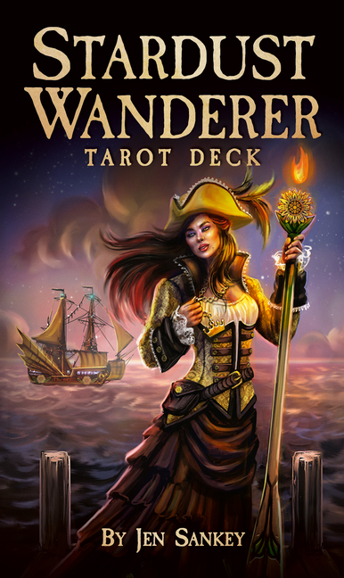 Stardust Wanderer Tarot Deck: 78 Gold Gilt-Edged Cards, Space Pirate & Mythic Tarot Adventure, Rider-Waite-Smith Based Deck, Zodiac-Enhanced Readings,