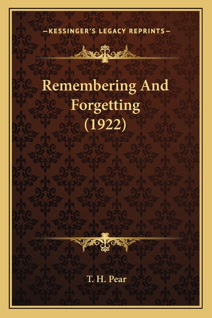 Remembering And Forgetting (1922)