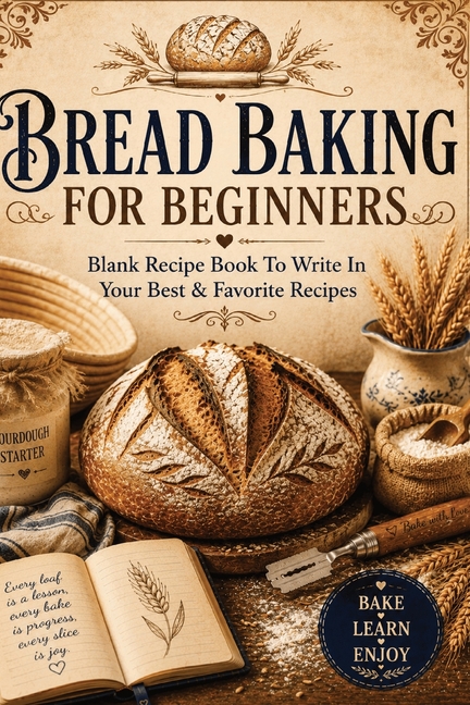 Bread Baking for Beginners: Log Book for Sourdough, Starter, Hydration, Fermentation, Proofing, Crumb & Homemade Bread with Funny Baking Quotes