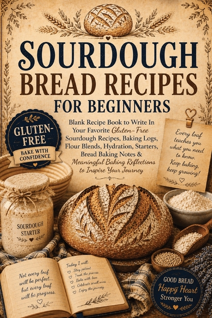 Sourdough Bread Recipes for Beginners: Blank Recipe Book to Write In Your Favorite Gluten-Free Sourdough Recipes, Baking Logs, Flour Blends, Hydration