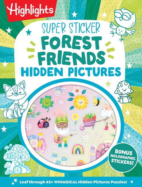 Super Sticker Forest Friends Hidden Pictures: 64-Page Puzzle Book for Kids 6-9 with Classic Hidden Pictures Puzzles, Woodland Animals, Gnomes and Shim