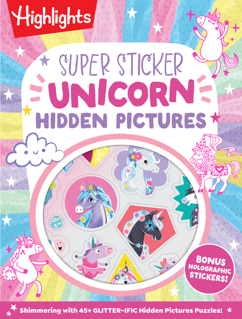 Super Sticker Unicorn Hidden Pictures: Hidden Pictures Puzzle Book for Kids Ages 6-9 with Magical Unicorn Adventures, Dragons, Gnomes and Over 30 Whim