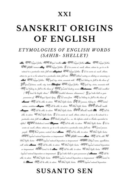 Sanskrit Origins of English: Etymologies of English Words (sahib- Shelley)