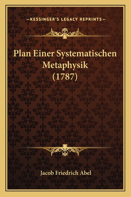 Plan Einer Systematischen Metaphysik (1787)