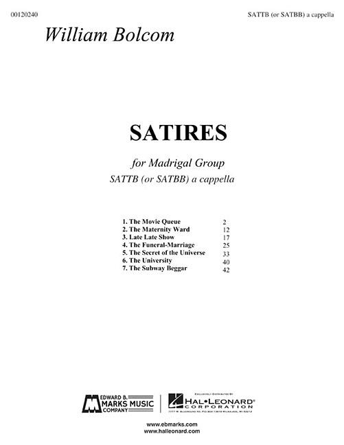 Satires: Satb Madrigal Group A Cappella
