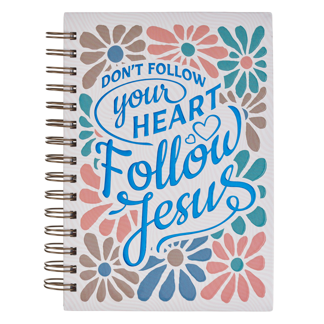 Journal Spiral Pink Blue Follow Jesus