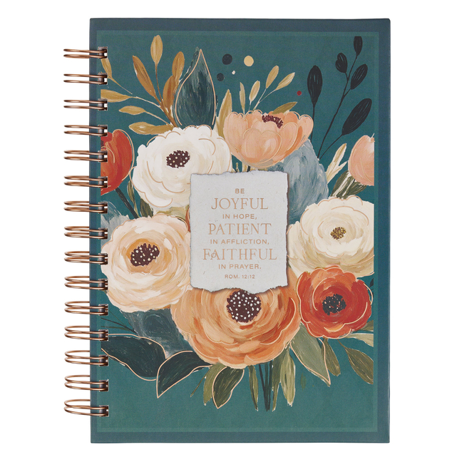 Journal Spiral Multi-Color Floral Joy Patient Faithful Rom. 12:12