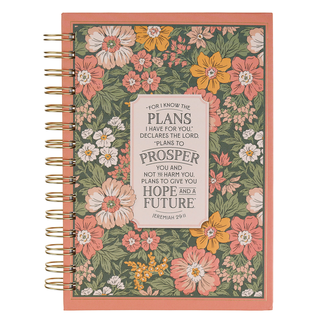 Journal Spiral Pink Floral I Know the Plans Jer. 29:11