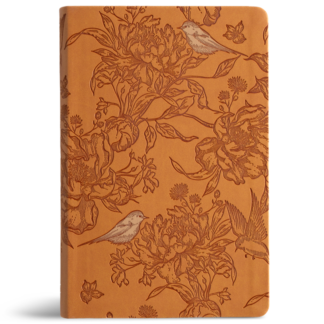 CSB Large Print Personal Size Reference Bible, Optimal Type, Digital Study Edition, Brown Floral Leathertouch