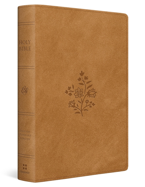 ESV Giant Print Personal Size Bible, Red Letter (Trutone, Nubuck Caramel, Wildflower Design)