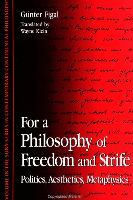For a Philosophy of Freedom and Strife: Politics, Aesthetics, Metaphysics