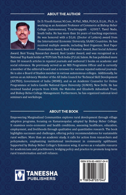 Empowering Marginalized Communities: A Field Study of Village Adopted by Bishop Heber College