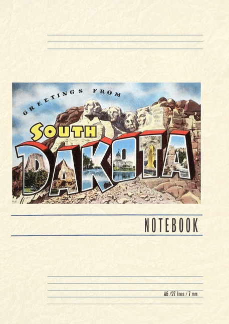 Vintage Lined Notebook Greetings from South Dakota