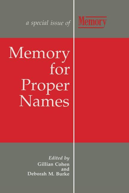Memory for Proper Names: A Special Issue of Memory