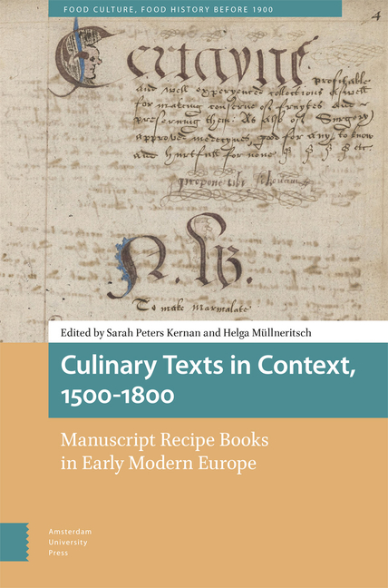 Culinary Texts in Context, 1500-1800: Manuscript Recipe Books in Early Modern Europe