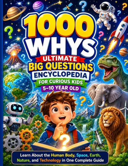 1000 Whys Ultimate Big Questions Encyclopedia for Curious Kids 5-10 Year Old: Learn About the Human Body, Space, Earth, Nature, and Technology in One