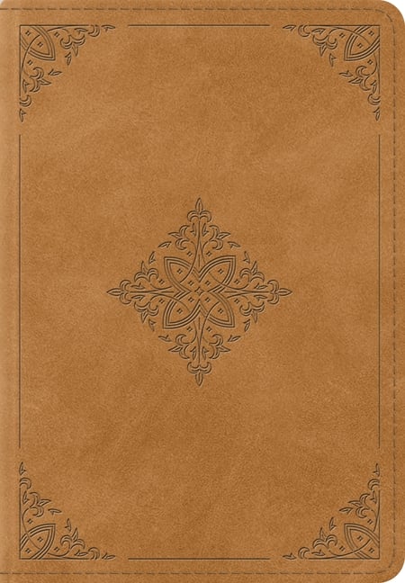 ESV Large Print Bible (Trutone, Nubuck Caramel, Fleur-De-Lis Design)