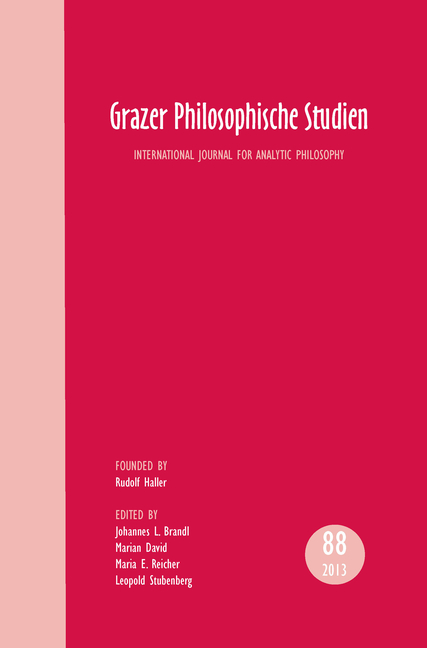 Grazer Philosophische Studien, Vol. 88 - 2013: International Journal for Analytic Philosophy
