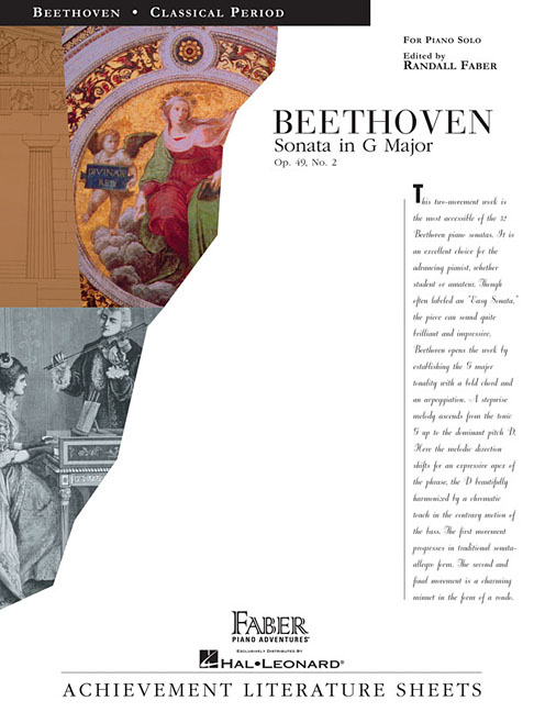Sonata in G Major Op. 49, No. 2 by Ludwig Van Beethoven - Piano Solo Sheet Music Edited by Randall Faber Classical Piano Repertoire for Lessons, Recit