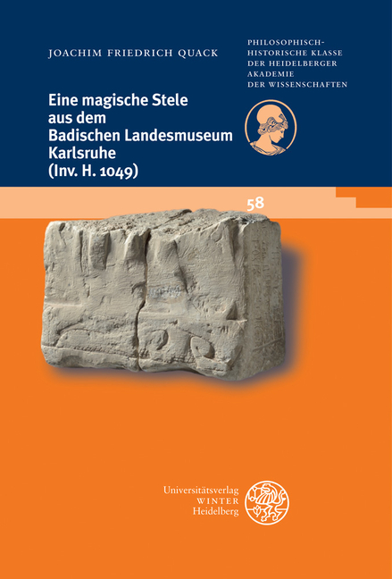 Eine Magische Stele Aus Dem Badischen Landesmuseum Karlsruhe (Inv. H 1049)