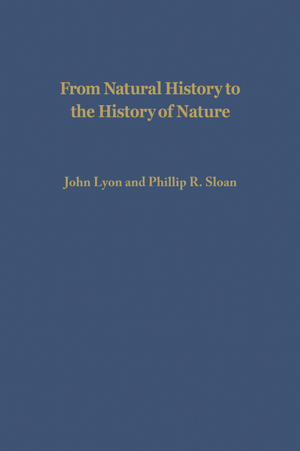 From Natural History to the History of Nature: Readings from Buffon and His Critics