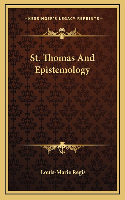 St. Thomas And Epistemology